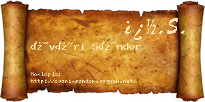 Óvári Sándor névjegykártya