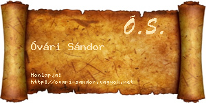 Óvári Sándor névjegykártya