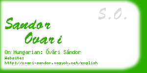 sandor ovari business card