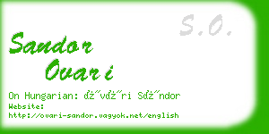 sandor ovari business card